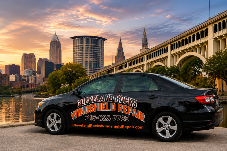 Mobile Windshield Repair in Cleveland, Ohio Cleveland Rocks Windshield Repair mobile service vehicle in Cleveland, Ohio